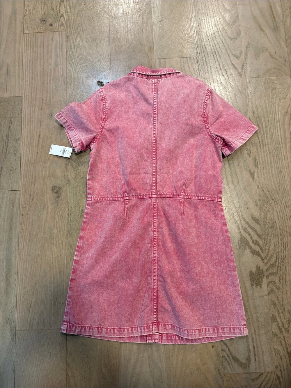 GAP Pink Washed Denim Button-Front Dress. NWT. Size M (8)